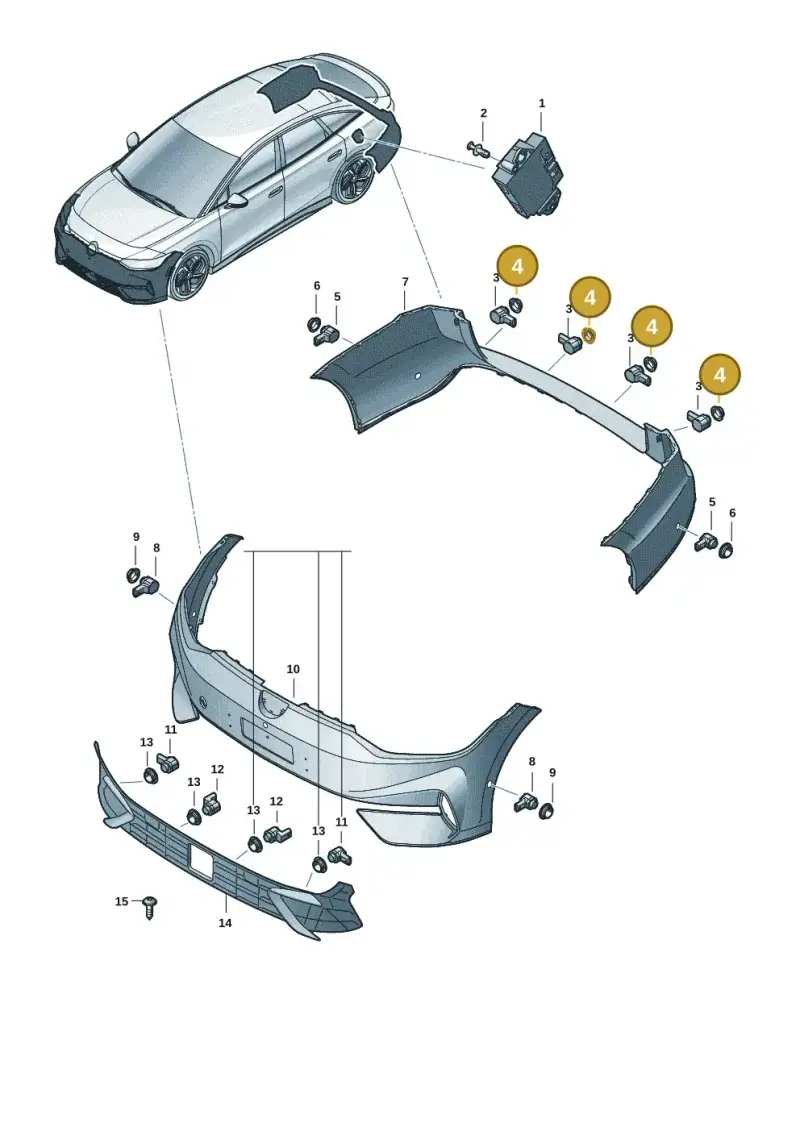 3Q0919133 — Volkswagen ID.7 Limousine Pro (2023-) diagram 14b919000, position 4