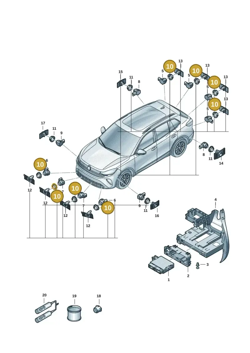 3Q0919133 — Volkswagen Tiguan 2.0 (2023-) diagram 57x919000, position 10