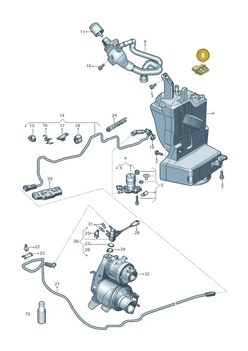 3Q0941329 — Volkswagen T-Cross 1,0 (2018-2024) diagram 837254000, position 8
