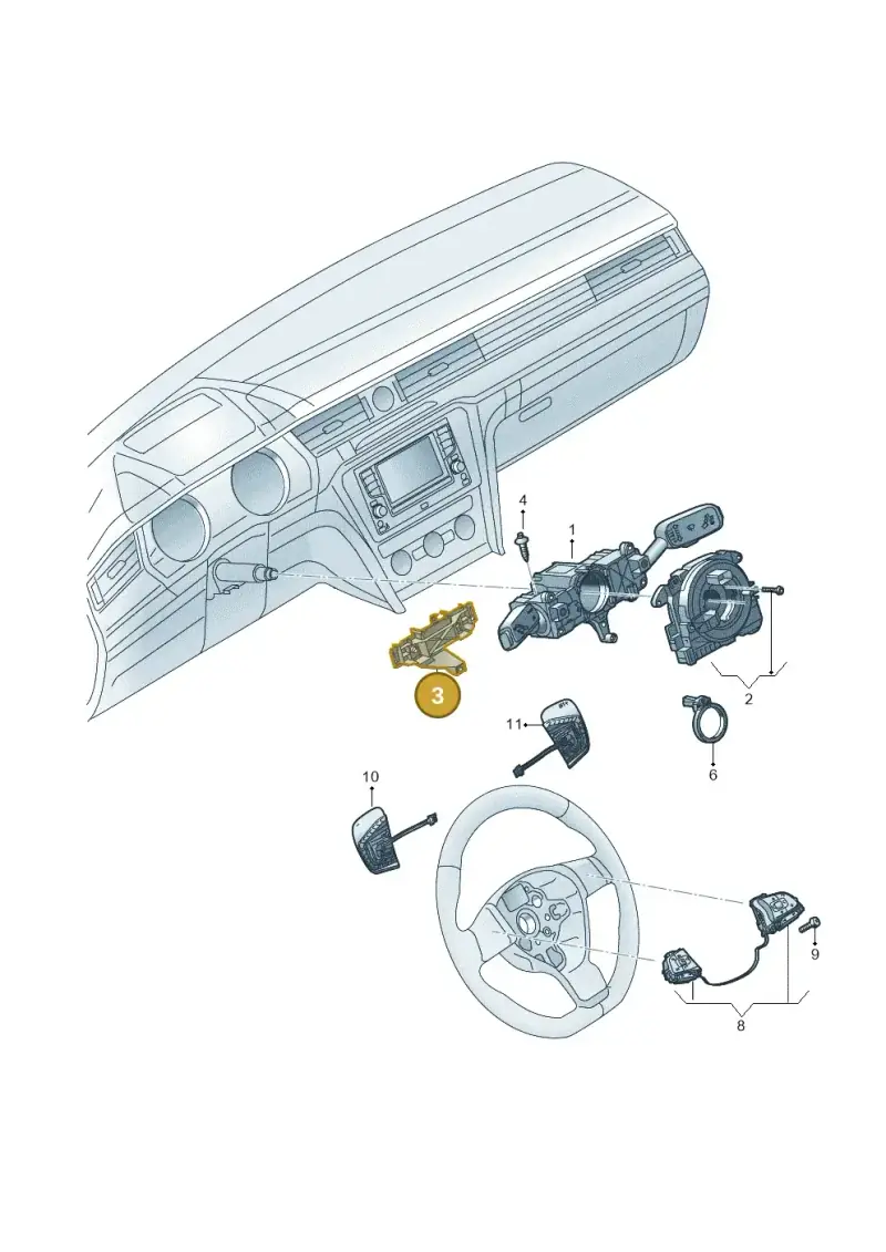 3Q0953223A — Volkswagen Arteon (2017-2023) diagram 793953500, position 3