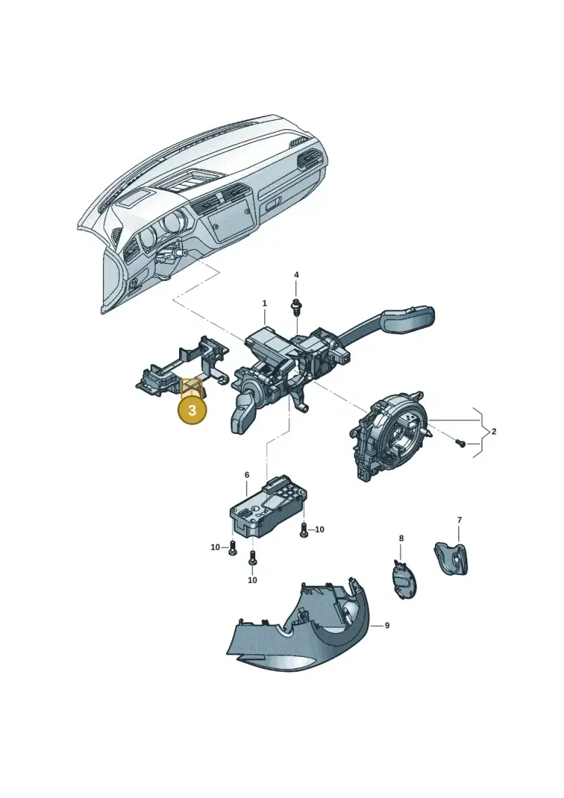 3Q0953223A — Volkswagen Tiguan 2.0 4Motion (2017-2024) diagram 833953055, position 3