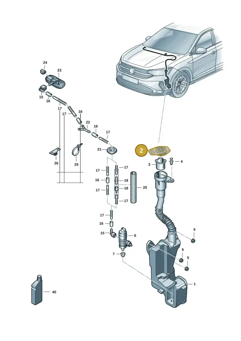 3Q0955455 — Volkswagen Taigo (2021-2024) diagram 2f0955100, position 2
