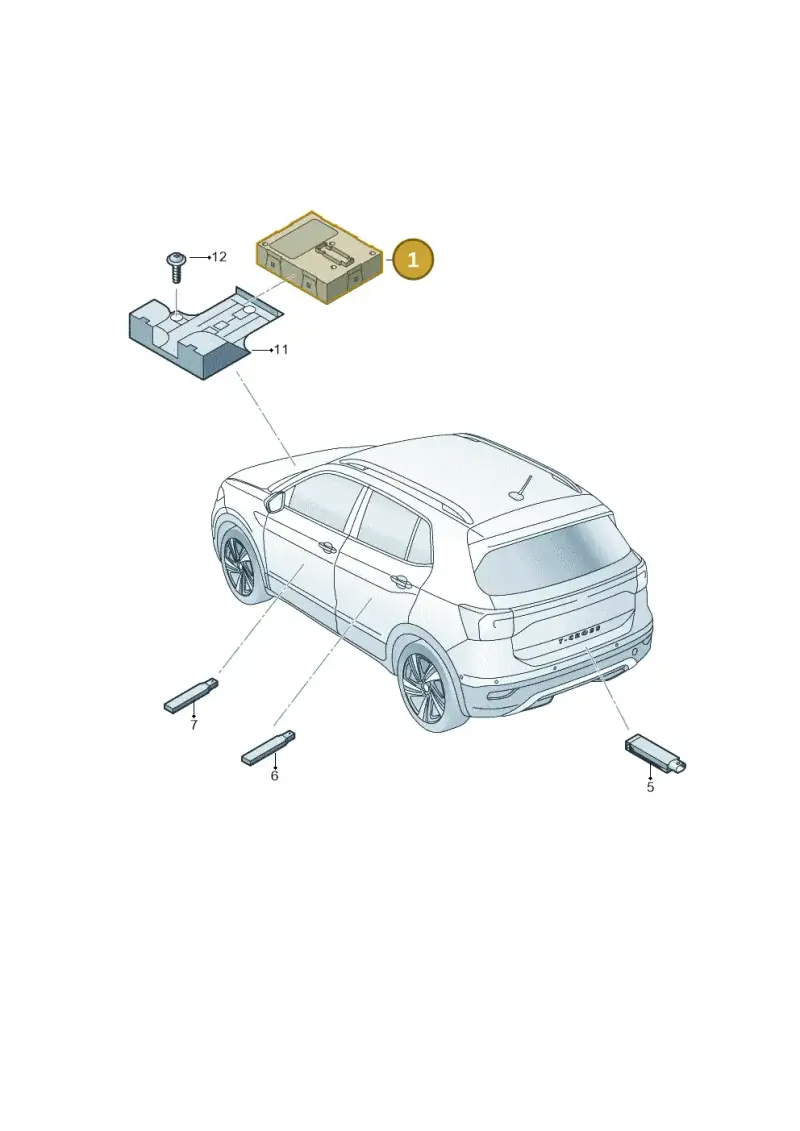3Q0959435Q — Volkswagen T-Cross 1,0 (2018-2024) diagram 587909000, position 1