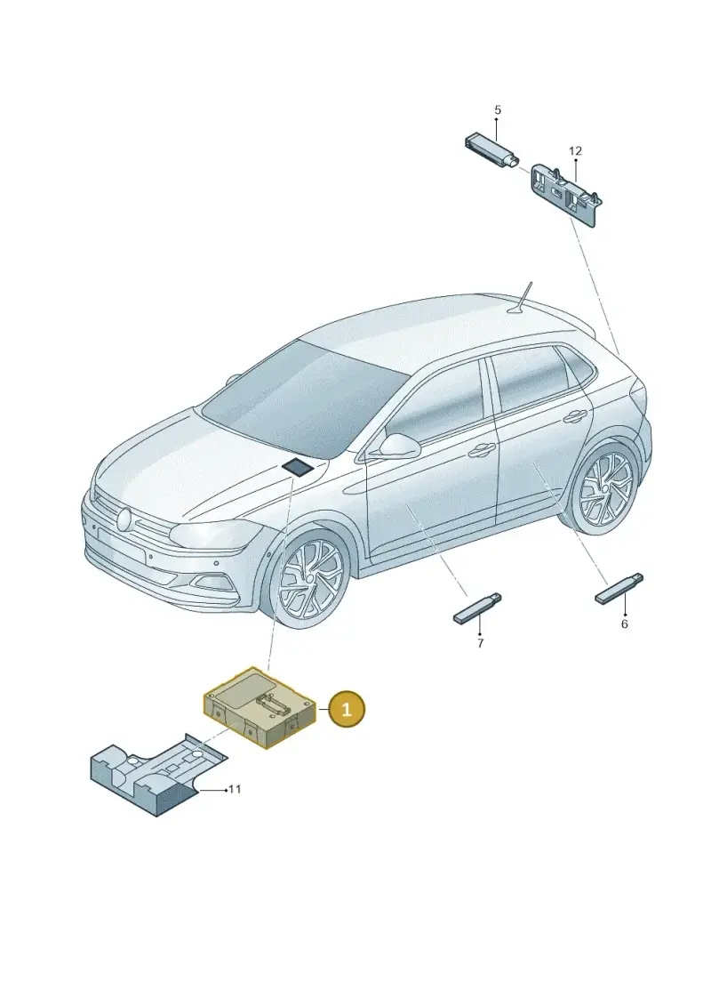 3Q0959435Q — Volkswagen Taigo (2021-2024) diagram 837909000, position 1