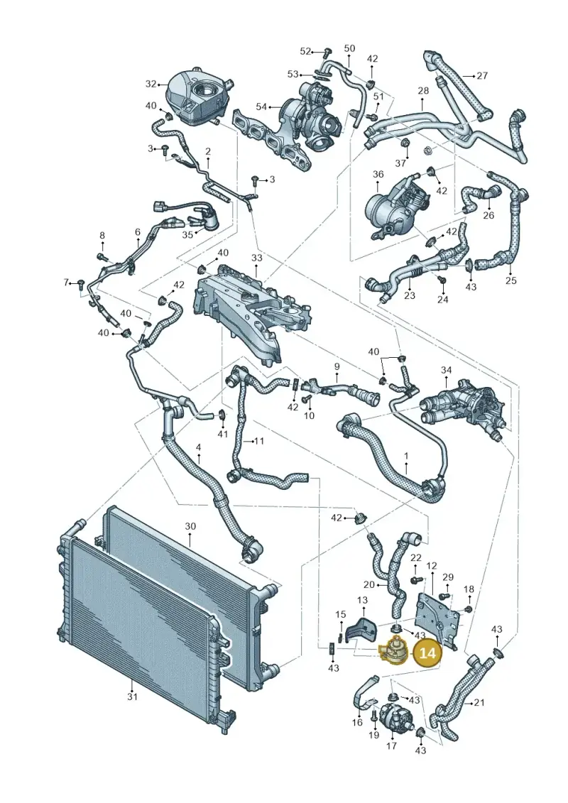 3Q0965567E — Volkswagen Passat estate (2023-) diagram 596121132, position 14