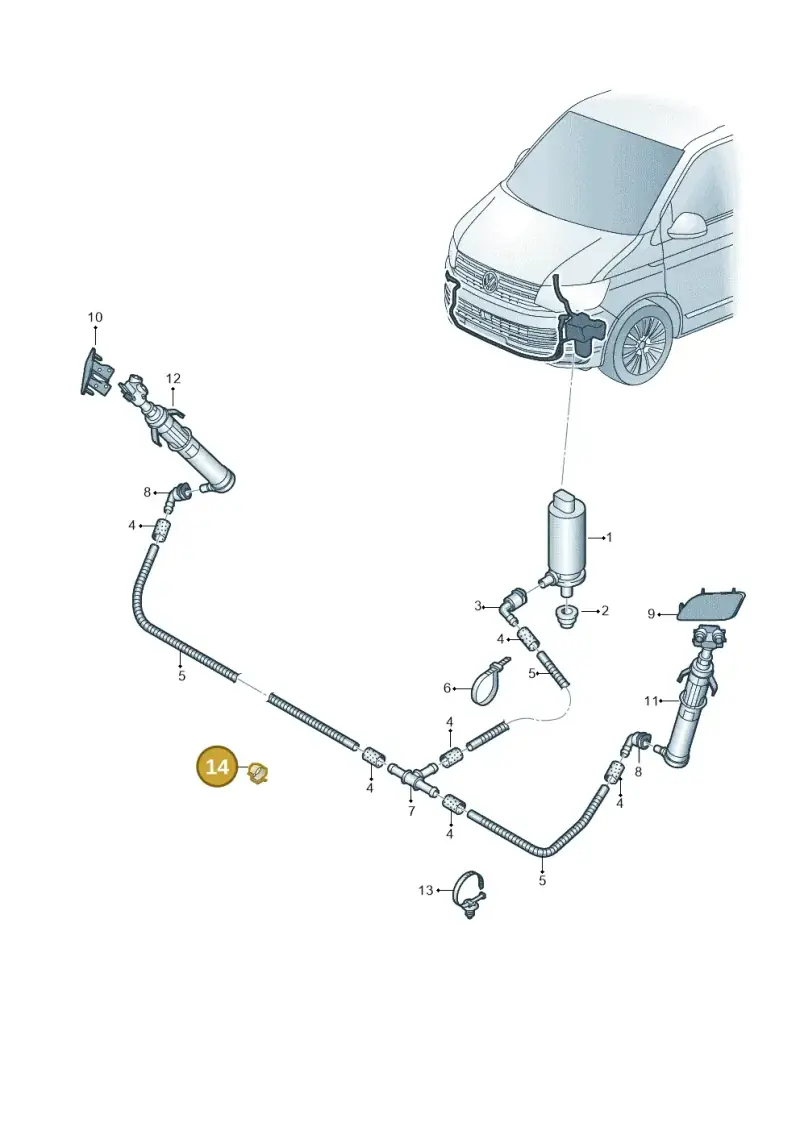 3Q0971842 — Volkswagen Single-cab transp. (2015-2019) diagram 861955300, position 14