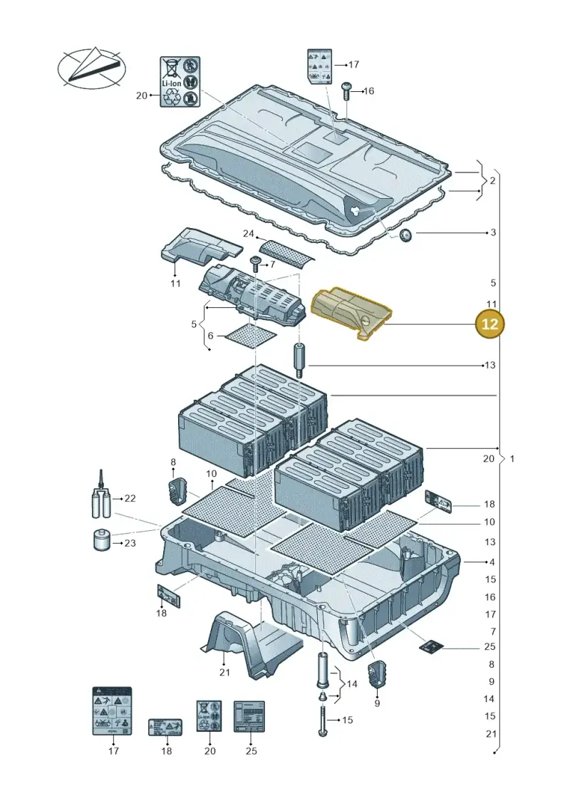 3Q0972901C — Volkswagen Golf 2.0 BlueMotion (2019-2024) diagram 793915550, position 12