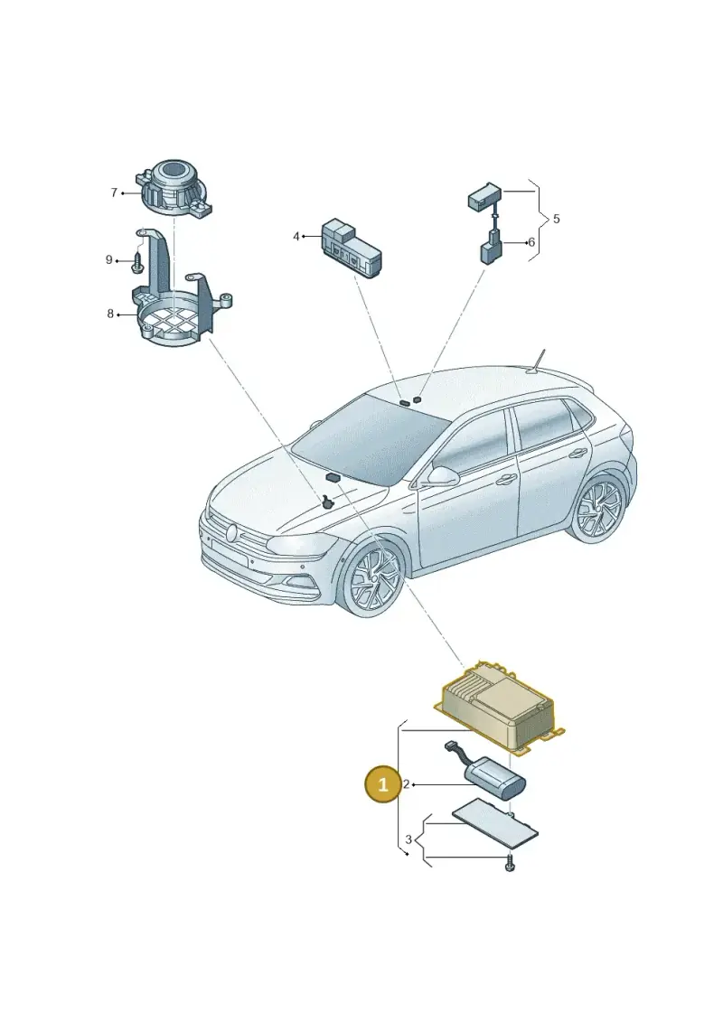 3Q1035285 — Volkswagen Polo 1.0 BlueMotion (2017-2024) diagram 837035060, position 1