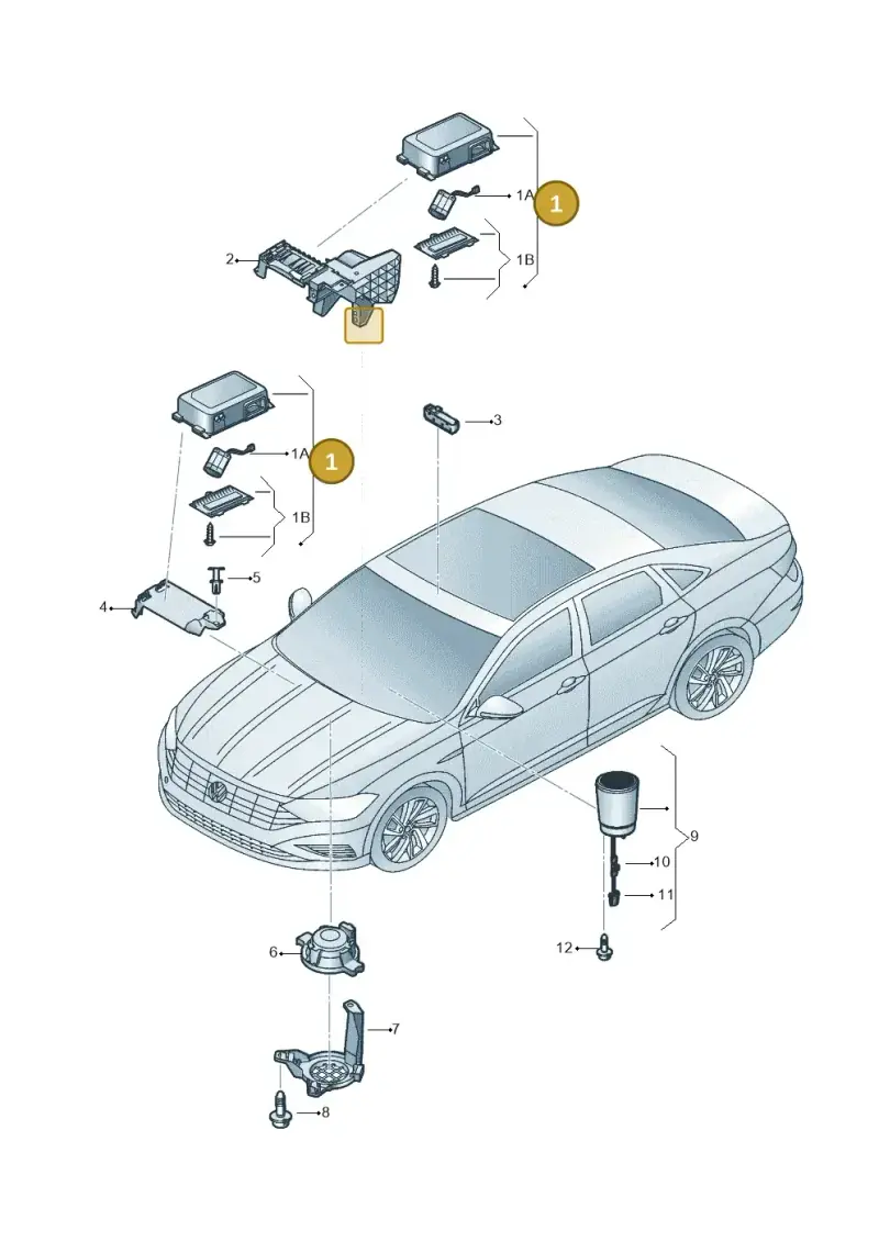 3Q1035285B — Volkswagen Jetta 1.4 (2017-2024) diagram 431035060, position 1