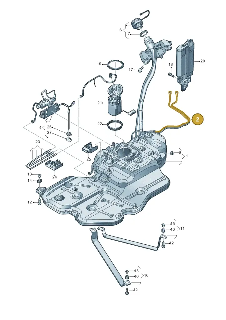 3QF201931B — Volkswagen Atlas (2023-2024) diagram 829201300, position 2