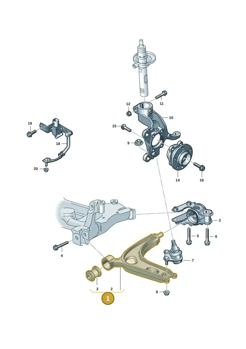 3QF407152E — Volkswagen Atlas Cross Sport (2019-2023) diagram 3cm407000, position 1