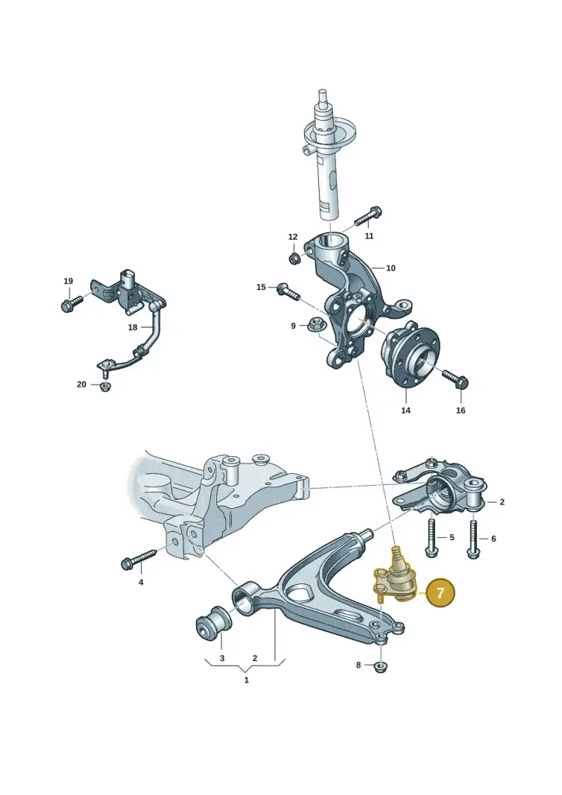 3QF407366 — Volkswagen Atlas Cross Sport (2023-) diagram 3cm407000, position 7