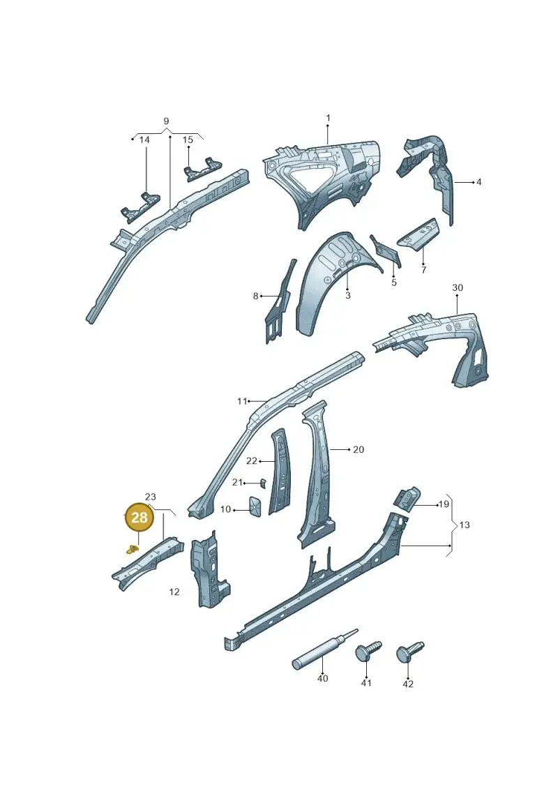 3V0823401 — Volkswagen Passat Pro (2024-) diagram 3jg809000, position 28