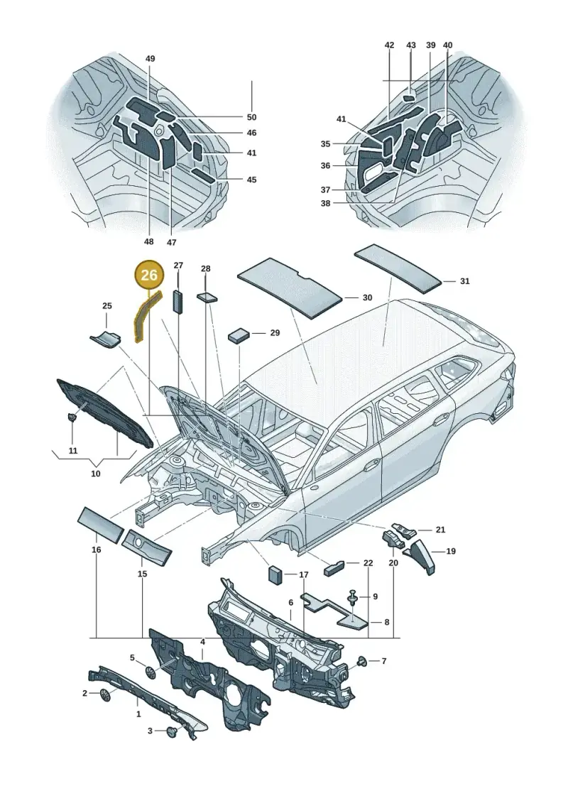 3V0863969B — Volkswagen Passat estate (2023-) diagram 3j0863200, position 26