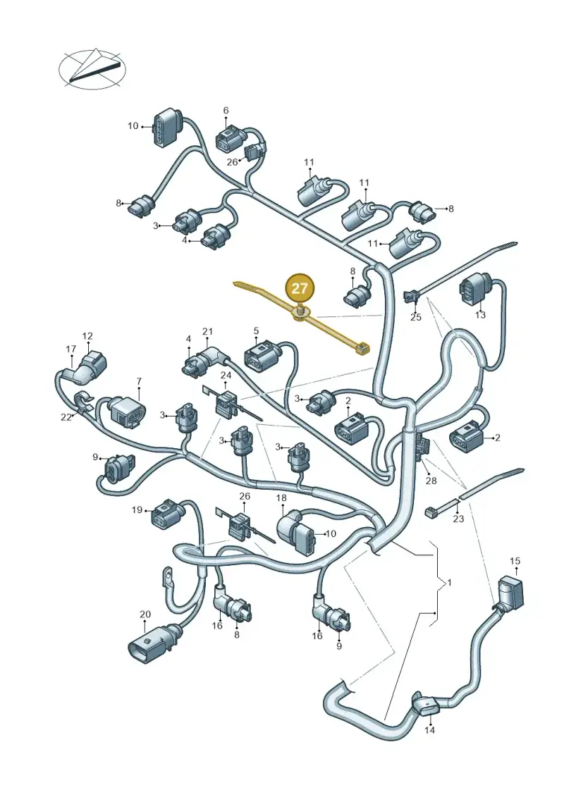 3W0971838 — Volkswagen Taigo (2021-2024) diagram 746971150, position 27