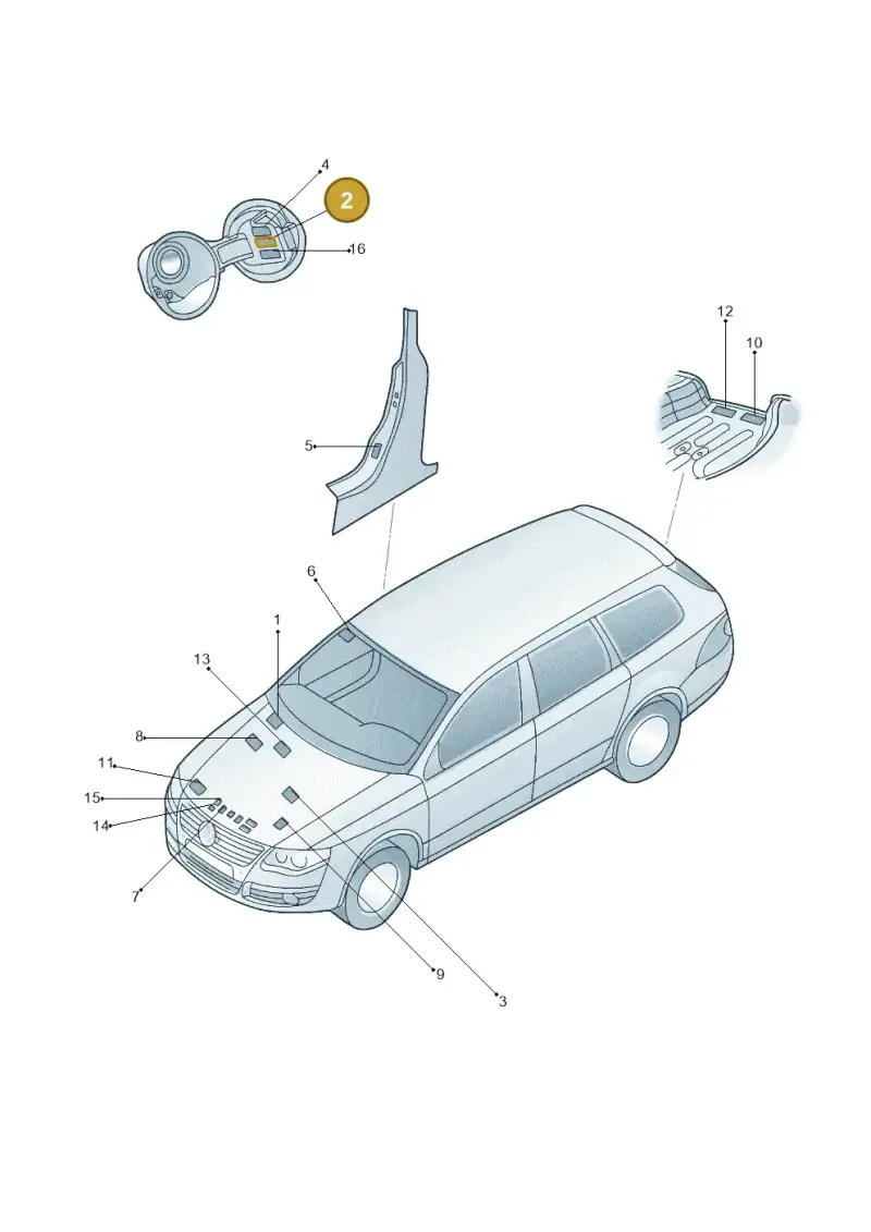 3W8010376C — Volkswagen GOLF VARIANT           07> (2007-) diagram 684010000, position 2