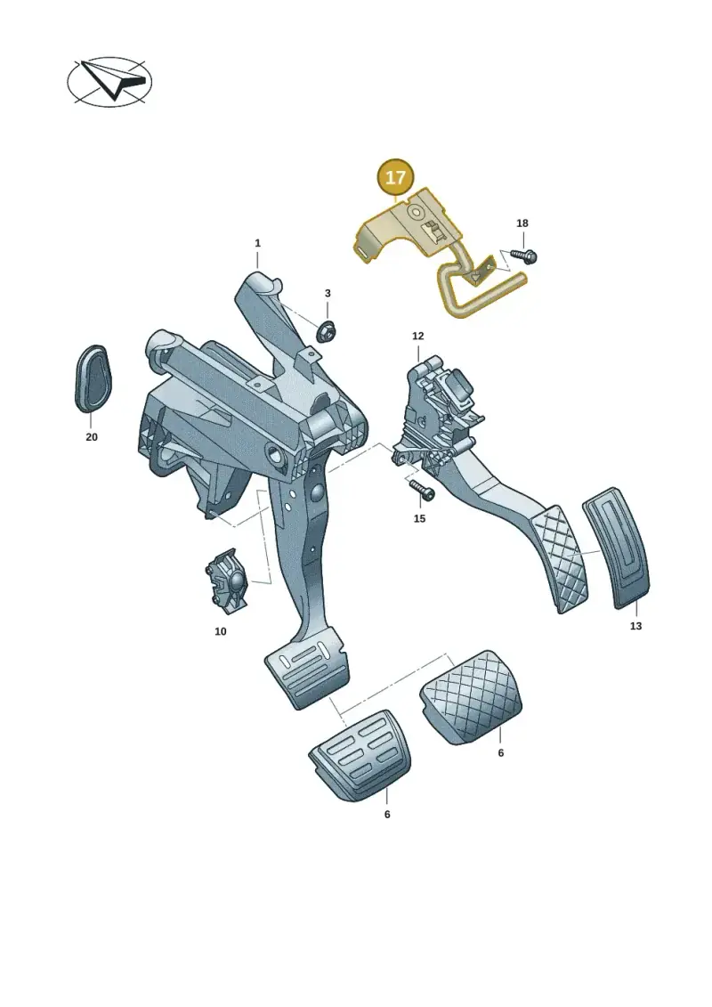 3WA723913A — Volkswagen Passat estate (2023-) diagram 3j0721500, position 17