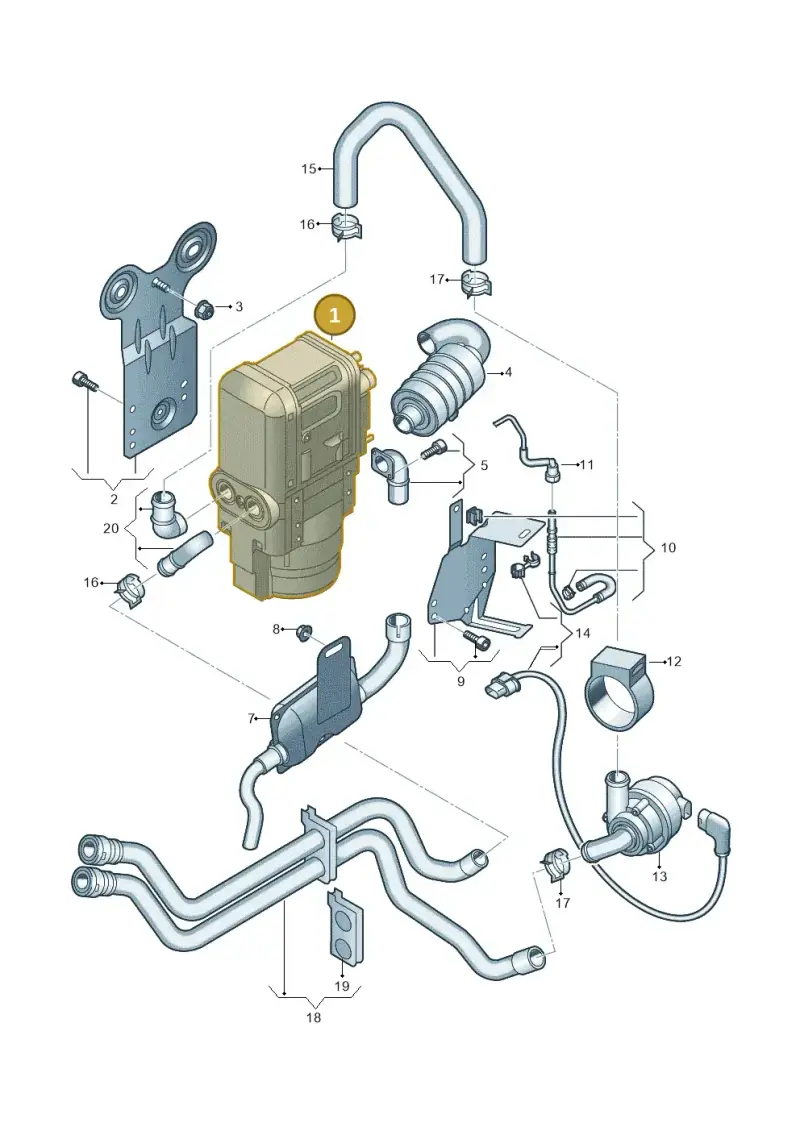 3WA815007 — Volkswagen Passat estate (2023-) diagram 3j0819700, position 1