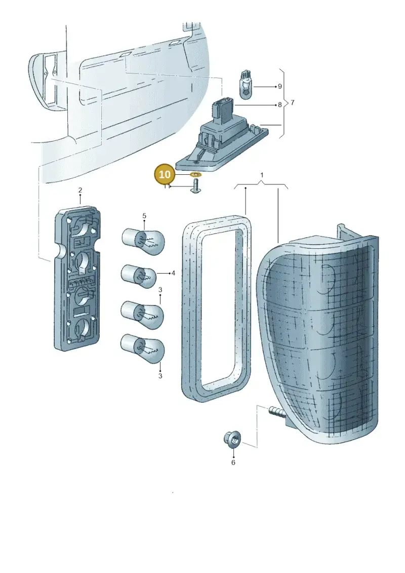 411945279 — Volkswagen CADDY-KOMBI/KASTENW.   06> (2005-) diagram 173945100, position 10