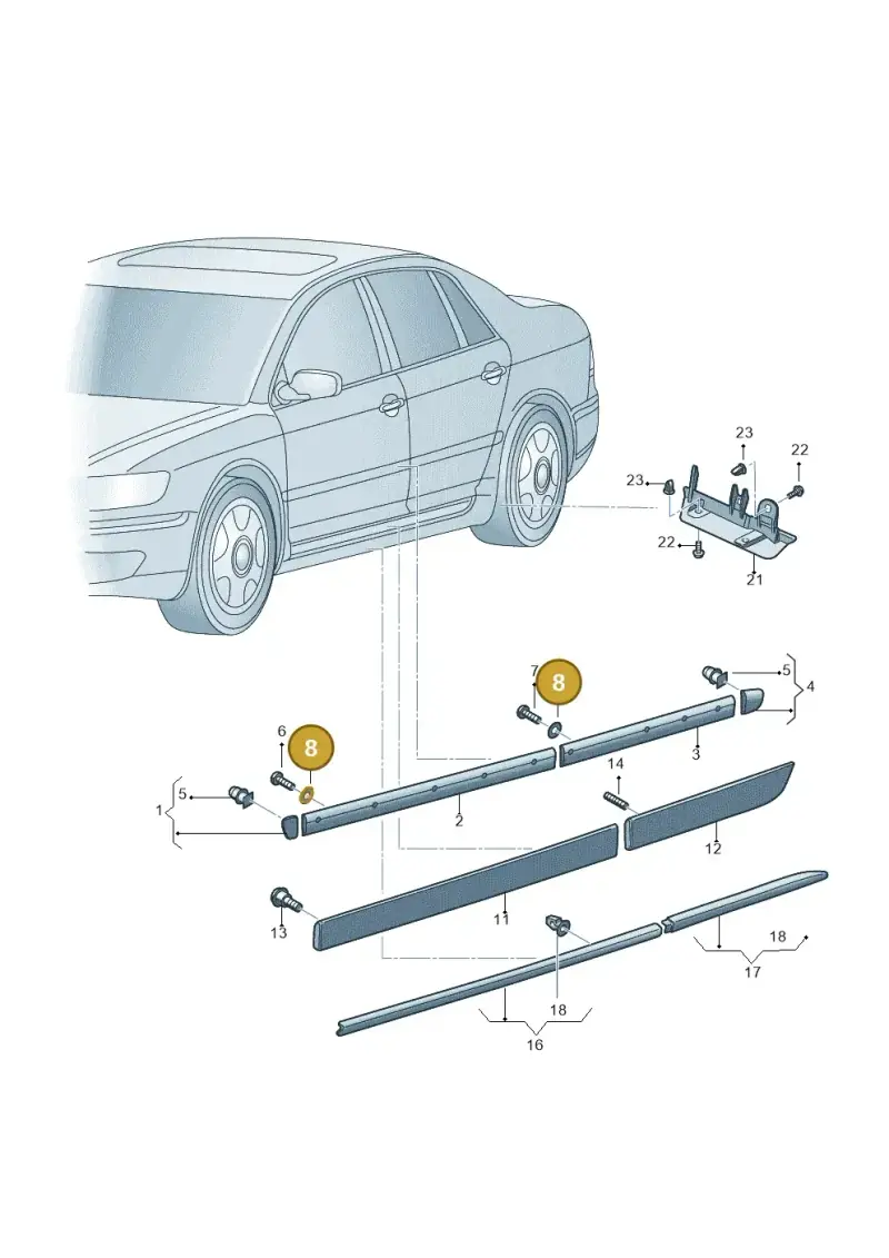 411945279 — Volkswagen Phaeton 4motion (2010-2016) diagram 258853200, position 8
