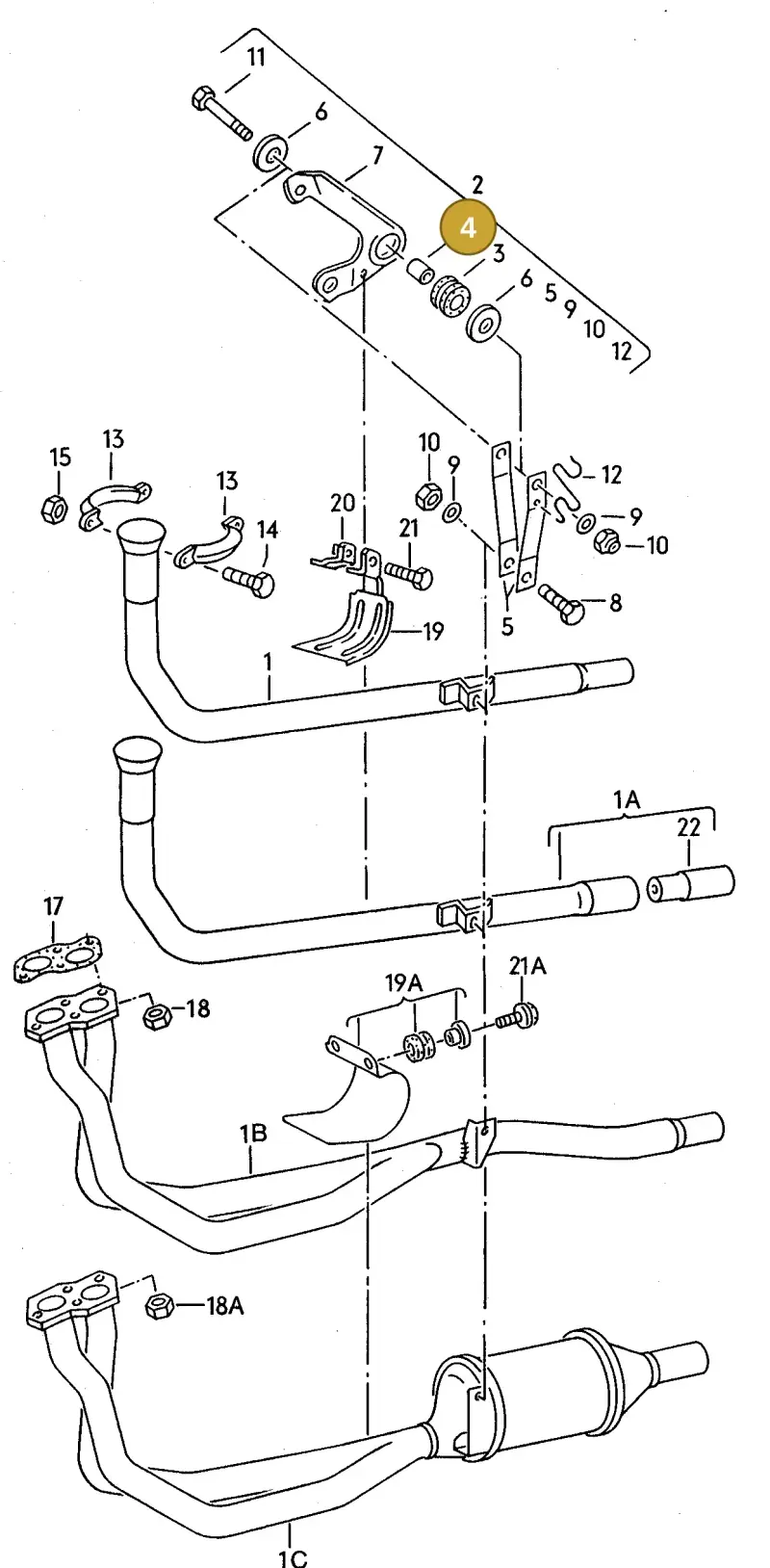 431253205B — Volkswagen Polo/Polo Coupe (1990-1994) diagram 009024100, position 4