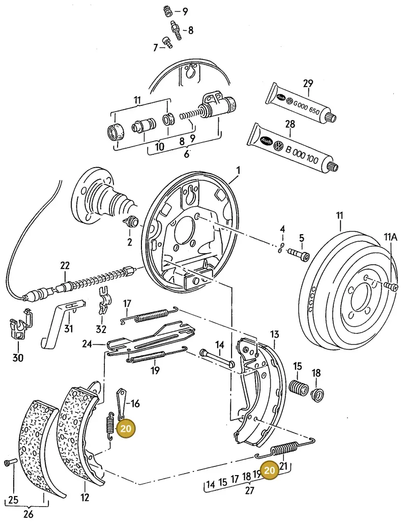 431609715 — Volkswagen Golf/Var. syncro (1993-1997) diagram 067108100, position 20