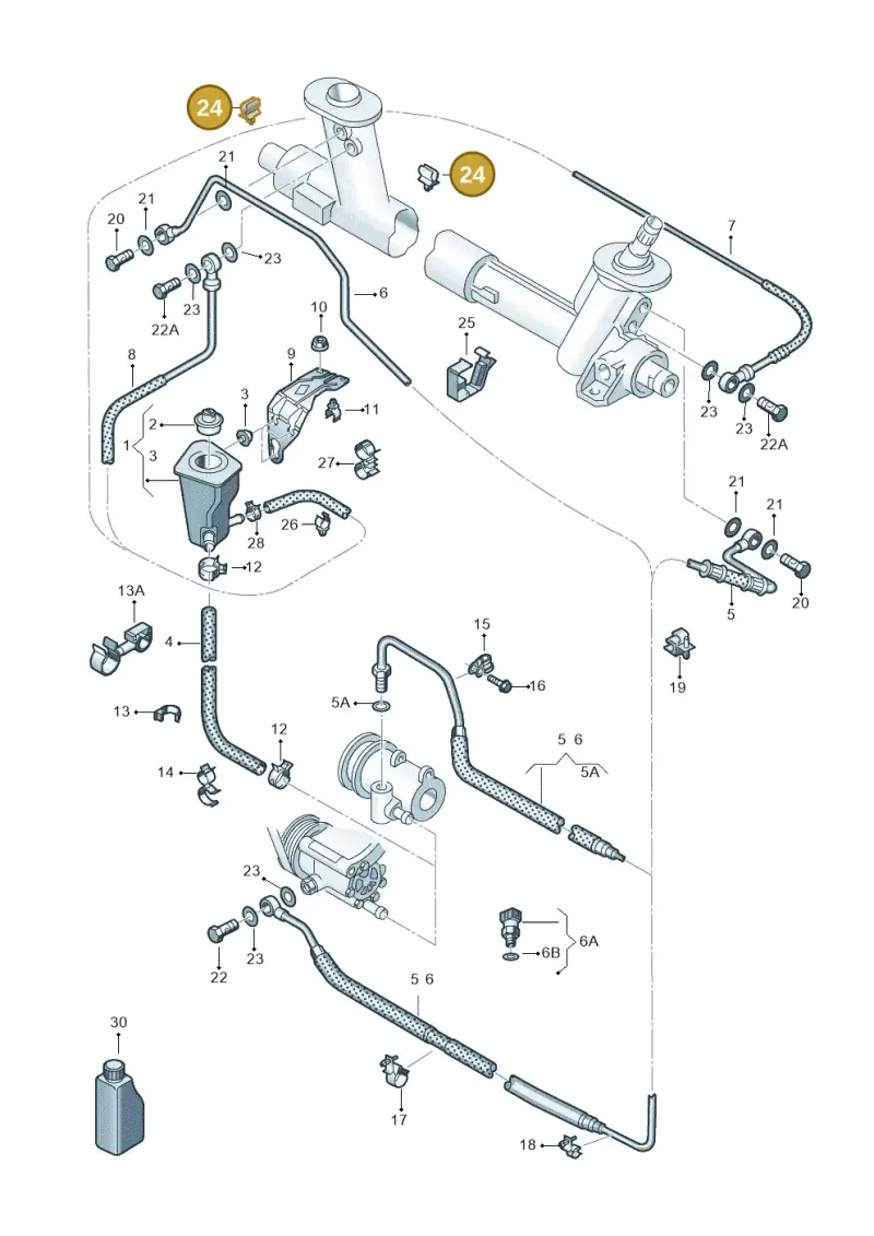 431616823B — Volkswagen LUPO/3L TDI (2003-2005) diagram 231422550, position 24