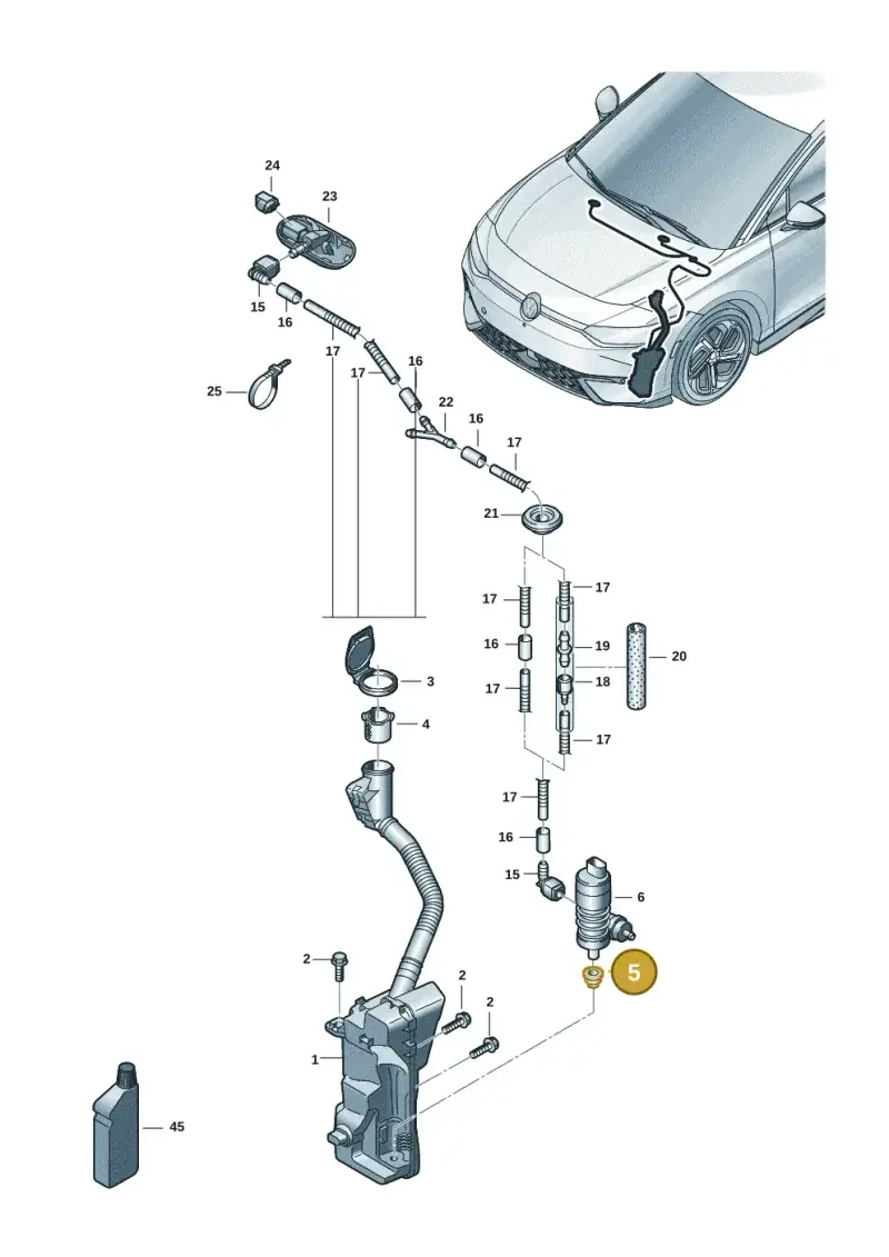 431955465 — Volkswagen ID.7 Limousine Pro (2023-) diagram 14b955100, position 5