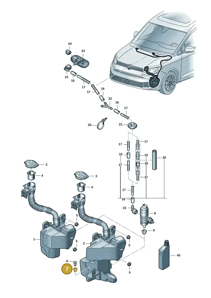 431955465A — Volkswagen Caddy Maxi Kombi (2020-2024) diagram 2ka955010, position 7