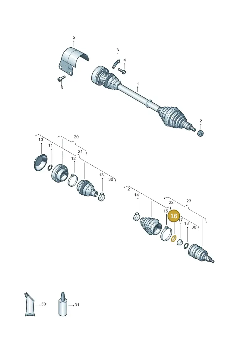 441407287 — Volkswagen Jetta/Wagon (2002-2006) diagram 203407300, position 16