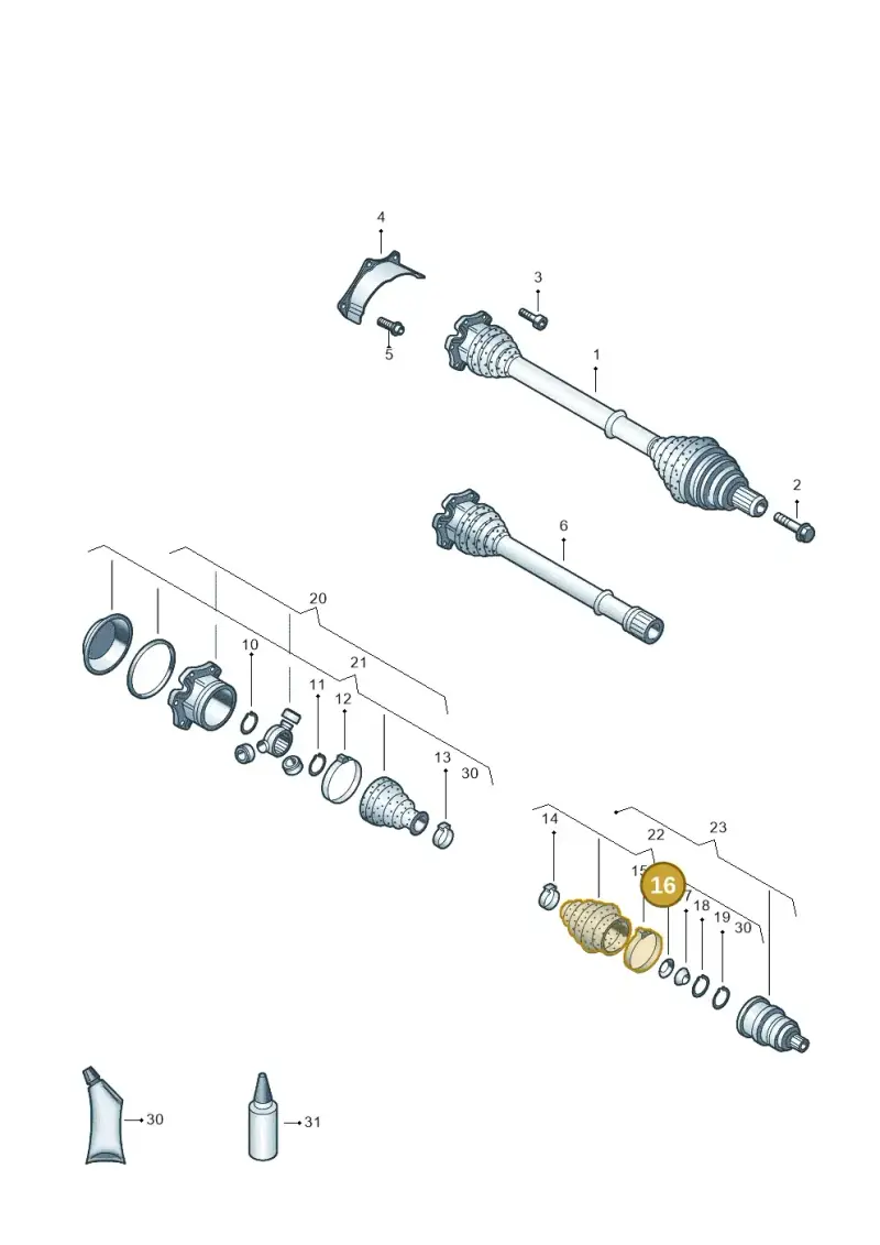 441407287 — Volkswagen PASSAT/4MOTION/W8 (2002-2005) diagram 404407300, position 16