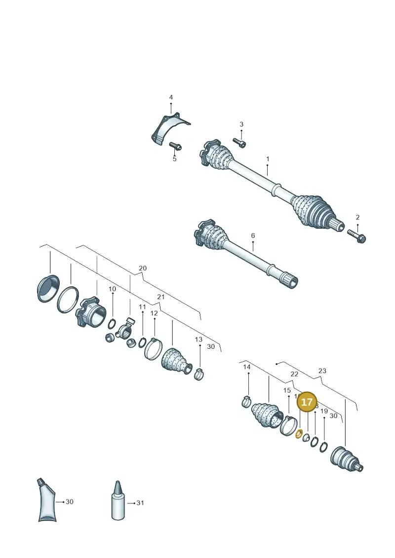 441407295 — Volkswagen PASSAT/4MOTION/W8 (2002-2005) diagram 404407300, position 17