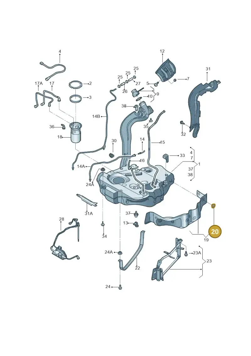 441863987B — Volkswagen Jetta 2.0 (2015-2015) diagram 692201050, position 20