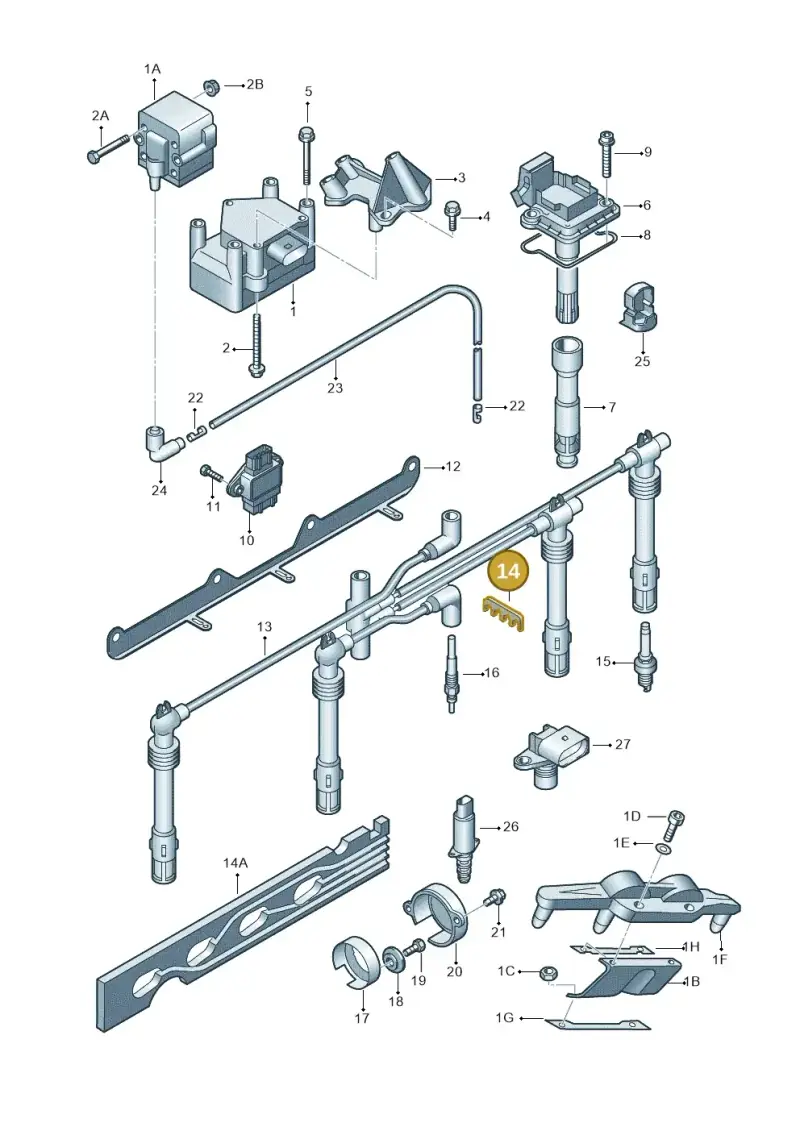 441971848A — Volkswagen GOLF/VAR./4MOT. A4     02 (2001-2002) diagram 405905000, position 14
