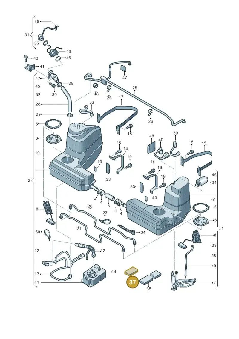 443201365B — Audi R8 qu. 5.2 (2012-2015) diagram 752201000, position 37