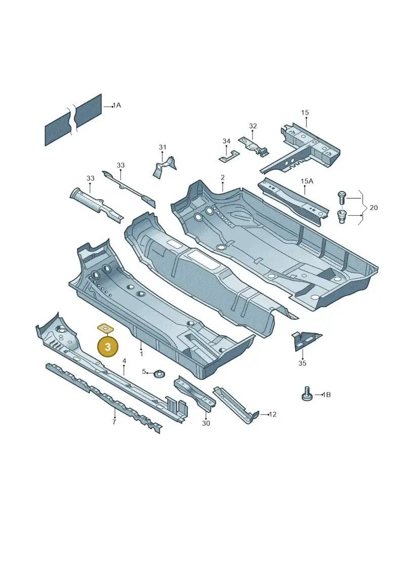 443803377D — Volkswagen Polo 1.4 BlueMotion (2014-2017) diagram 253803100, position 3