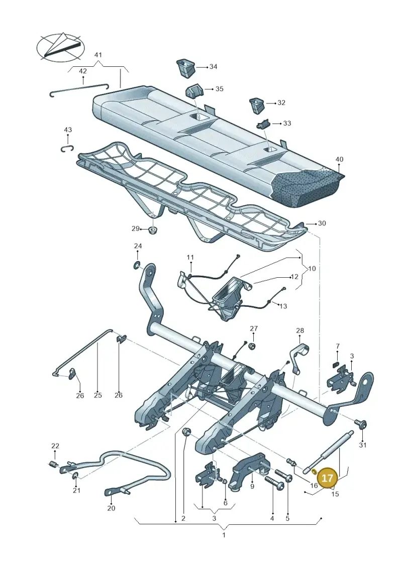 443823397 — Volkswagen Caravelle (2019-2024) diagram 861885000, position 17