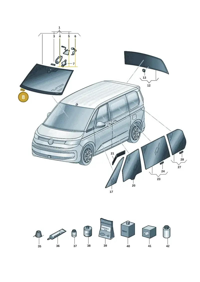443845631A — Volkswagen Multivan (2021-) diagram 7t0845000, position 8
