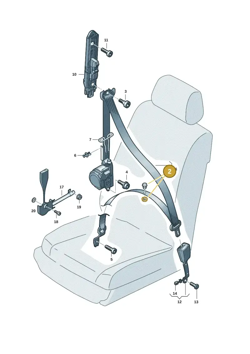 443857847B — Volkswagen Taigo (2021-2024) diagram 837857601, position 2