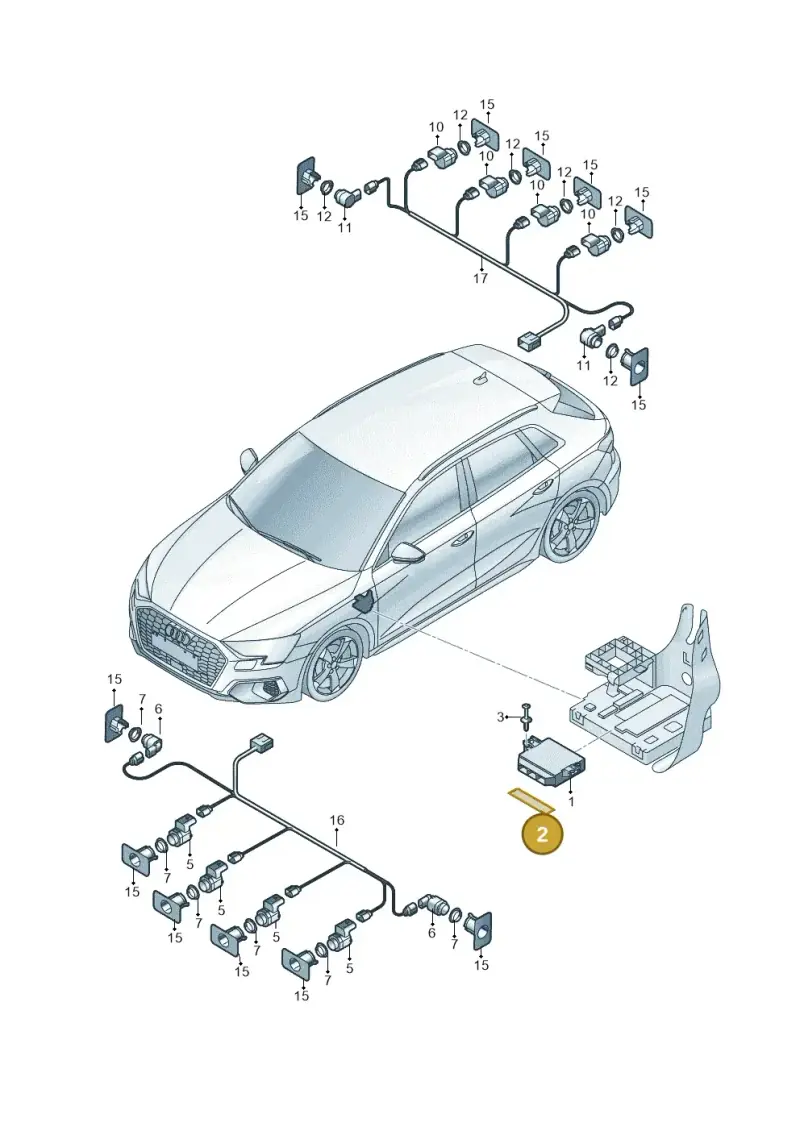 443857991E — Audi A3 Sportback (2019-2025) diagram 596919200, position 2