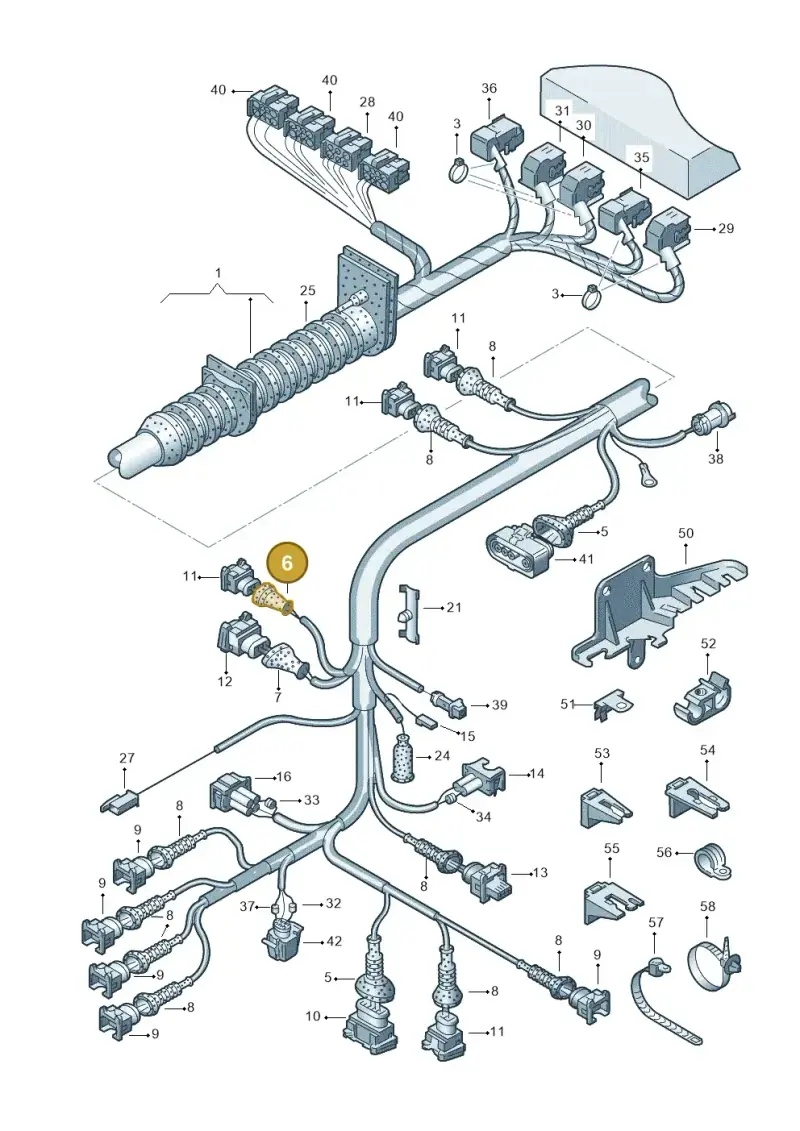 443906102B — Volkswagen PASSAT/4MOTION/W8 (2002-2005) diagram 156971100, position 6