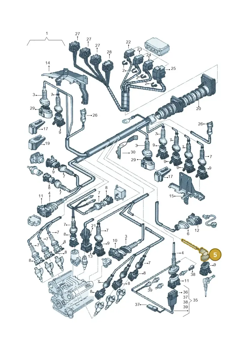 443906102C — Volkswagen PASSAT/4MOTION/W8 (2002-2005) diagram 157971300, position 5