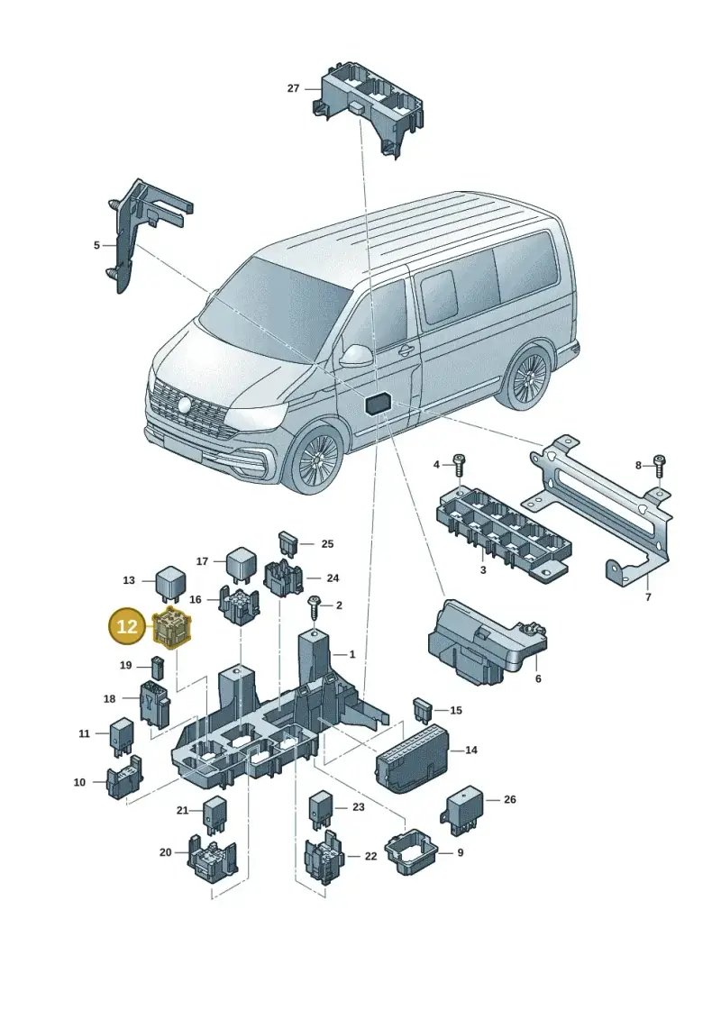 443937527 — Volkswagen Transport. multivan (2019-2024) diagram 7ep937010, position 12