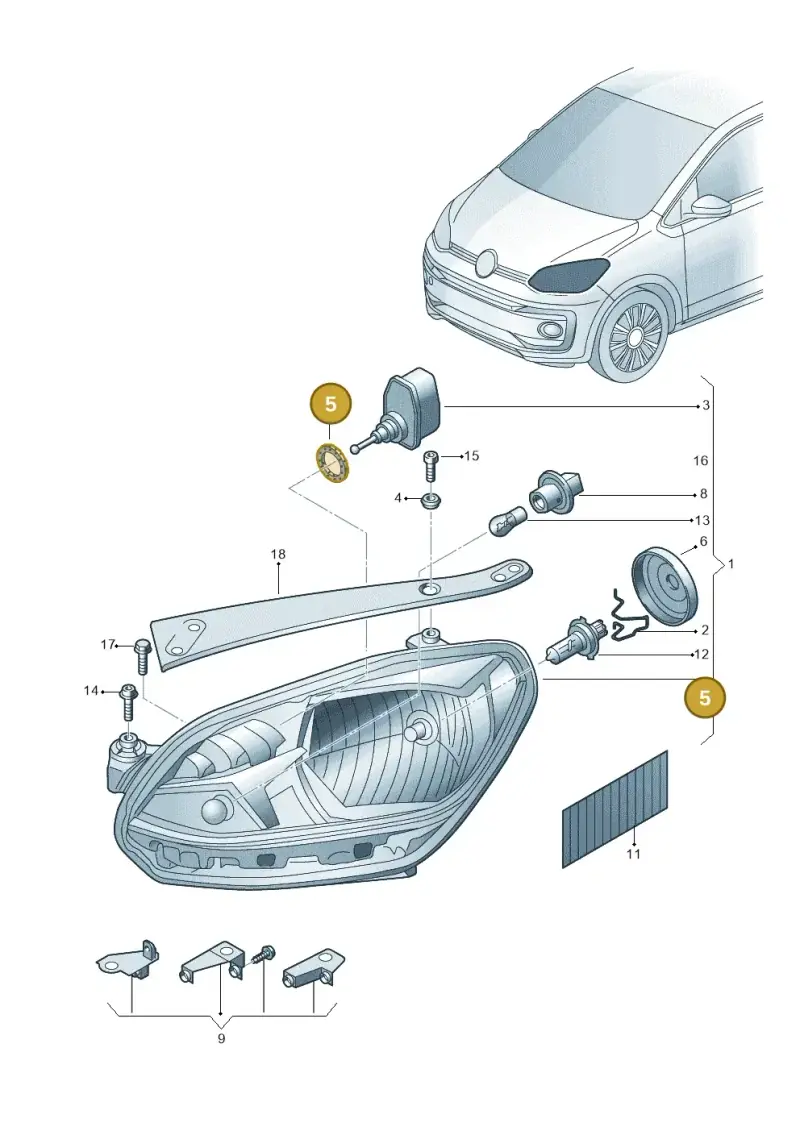 443941323 — Volkswagen Up! 1.0 BlueMotion (2016-2023) diagram 892941000, position 5