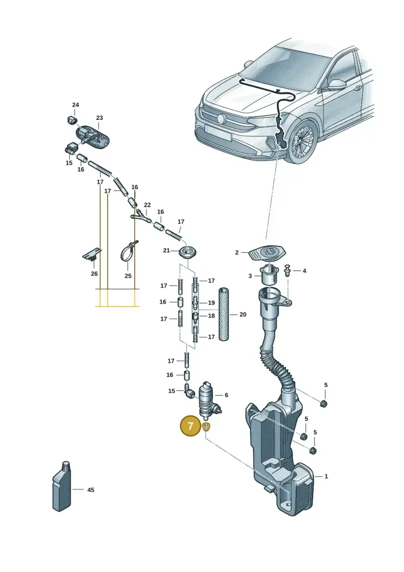443955465 — Volkswagen Taigo (2021-2024) diagram 2f0955100, position 7