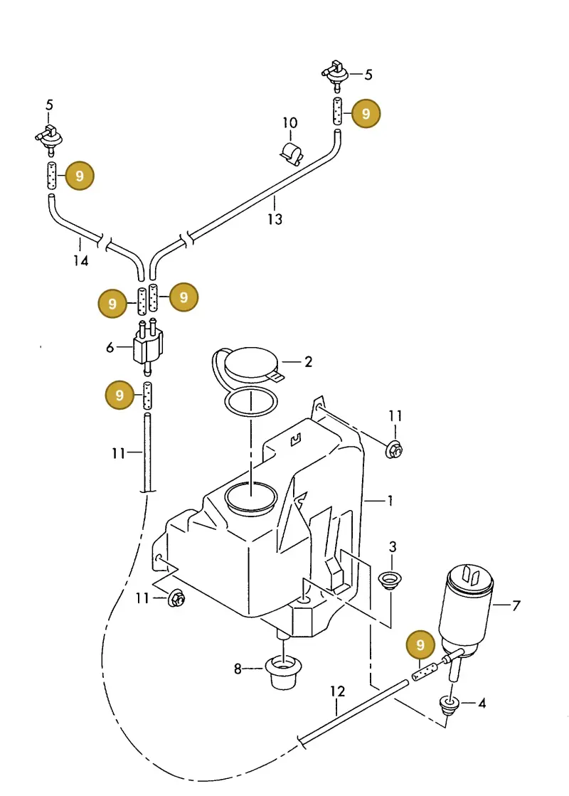 443955665 — Volkswagen LT, LT 4X4 (2003-2006) diagram 176955100, position 9