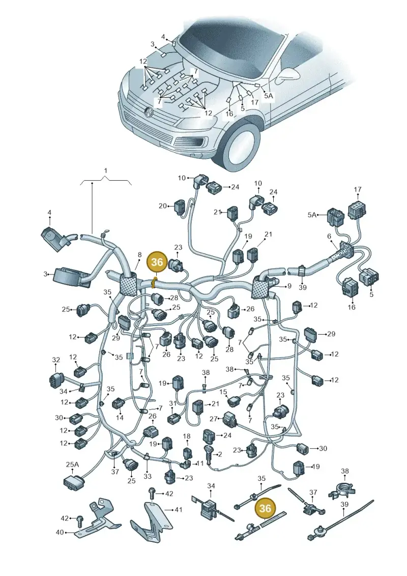 443957818C — Volkswagen Touareg BlueMotion (2014-2018) diagram 693971080, position 36