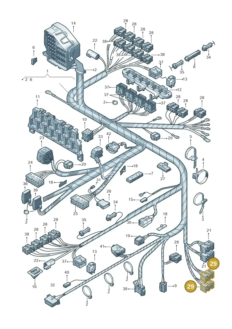 443972523A — Volkswagen PASSAT/4MOTION/W8 (2002-2005) diagram 156971900, position 29