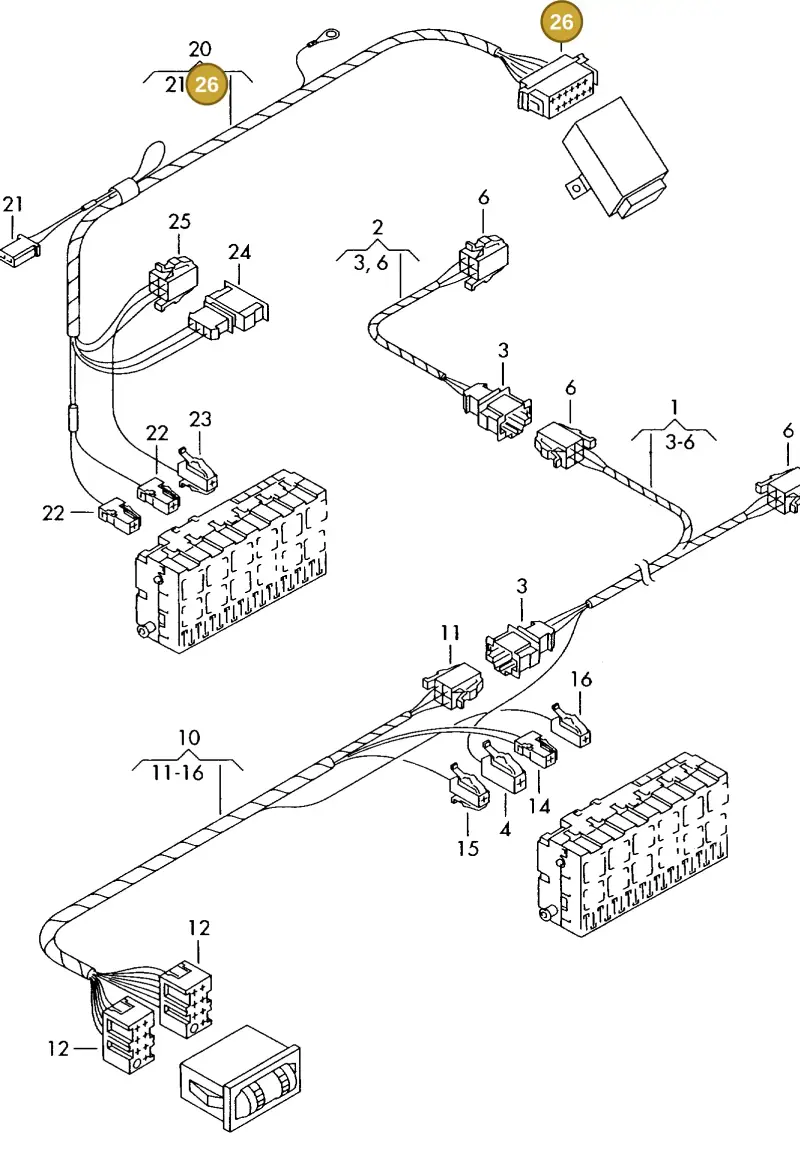 443972523A — Volkswagen TRANSPORTER SYNCRO (1996-2003) diagram 230972210, position 26