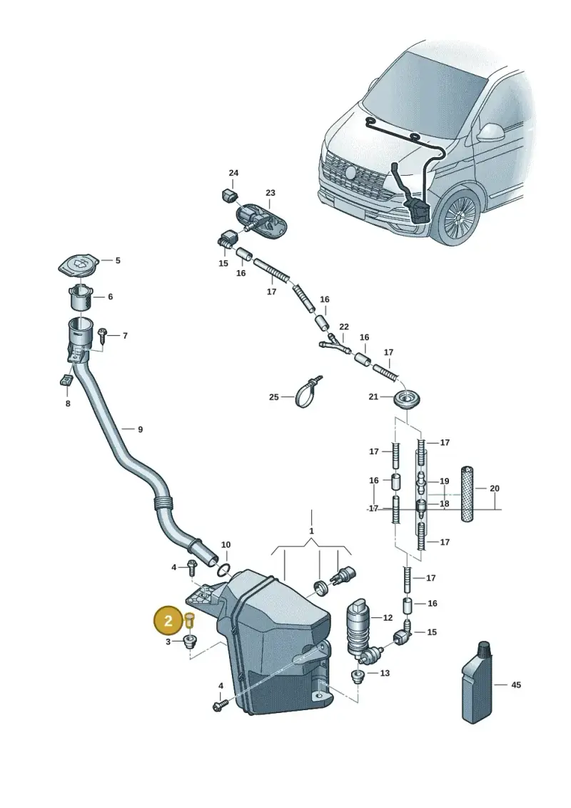 444955647 — Volkswagen Transport. multivan (2019-2024) diagram 7em955010, position 2